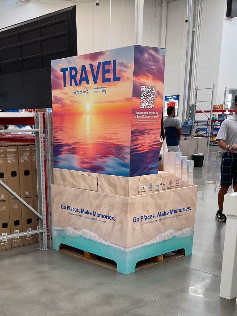 Sam’s Club Travel & Entertainment Pallet Display
