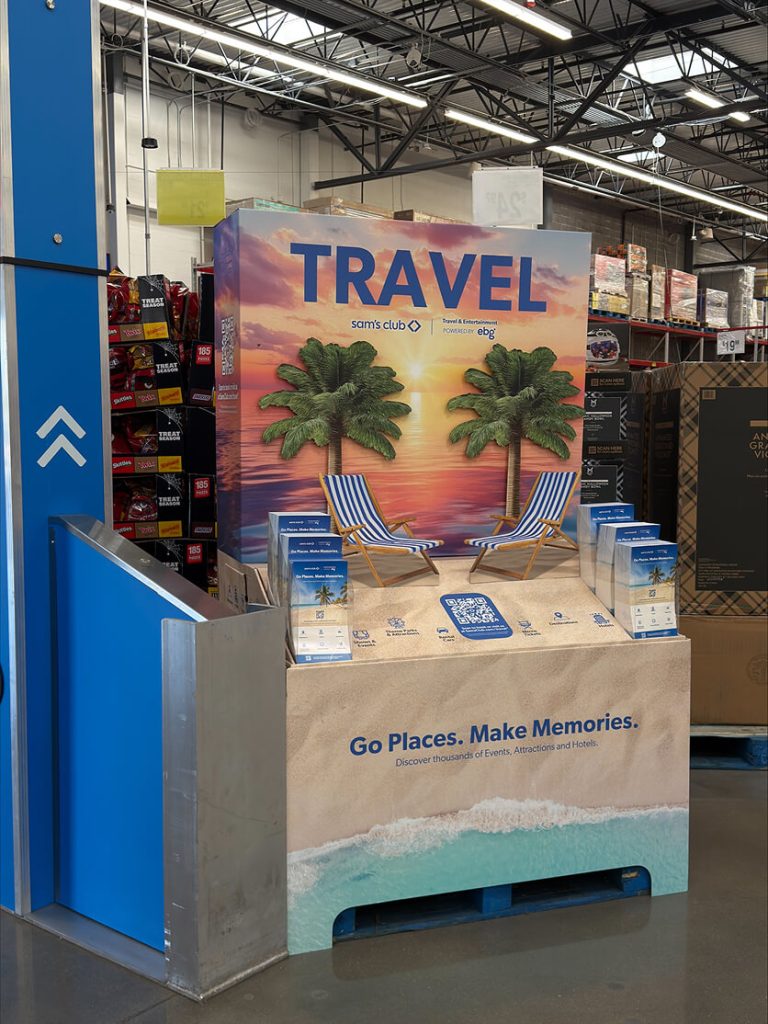 Sam’s Club Travel & Entertainment Pallet Display