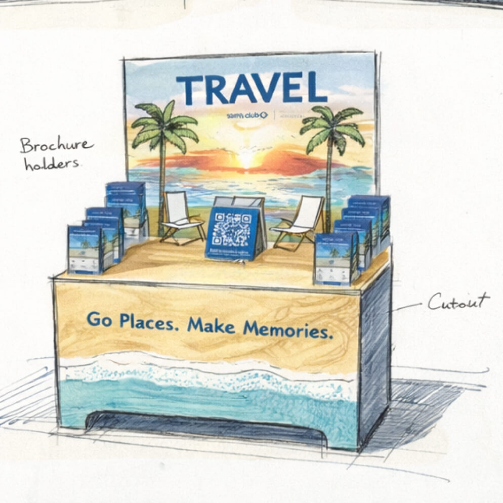 Sam’s Club Travel & Entertainment Pallet Display